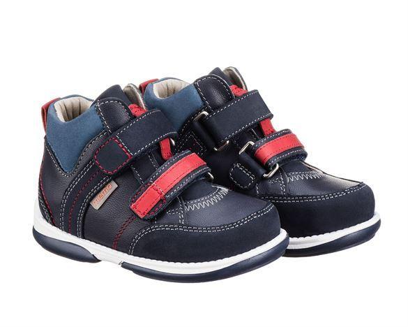 Polo Junior Velcrosko med Støtte – Mørk Navy & Rød Stil!