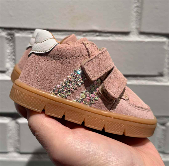 Farella Velcro  S, Nude Glimmer Babybotte Sneaker